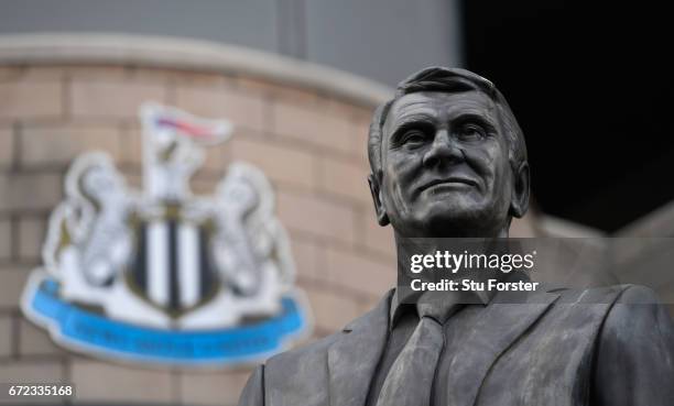 Detail shot of the Sir Bobby Robson statue before the Sky Bet Championship match between Newcastle United and Preston North End at St James' Park on...