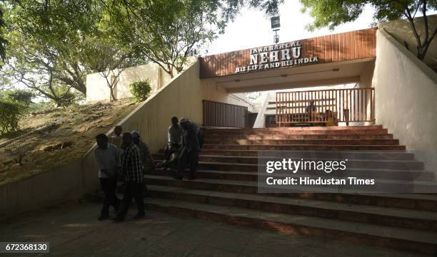 View of Jawaharlal Nehru Hall which will be demolished at Pragati Maidan on April 24, 2017 in New Delhi, India. The India Trade Promotion...