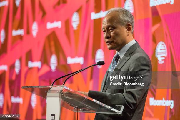 Cui Tiankai, People's Republic of China's ambassador to the U.S., speaks during the 2017 International Finance and Infrastructure Cooperation Forum...