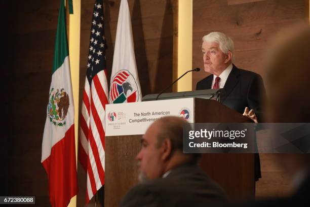 Thomas Donohue, president and chief executive officer of the U.S. Chamber of Commerce, speaks during an address to the American Chamber of Commerce...