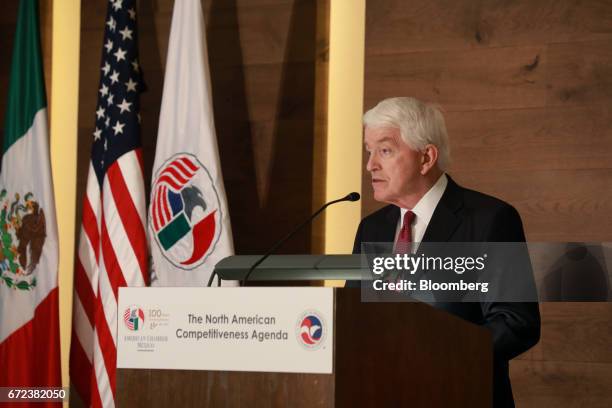 Thomas Donohue, president and chief executive officer of the U.S. Chamber of Commerce, speaks during an address to the American Chamber of Commerce...