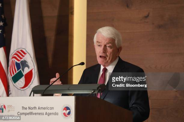Thomas Donohue, president and chief executive officer of the U.S. Chamber of Commerce, speaks during an address to the American Chamber of Commerce...