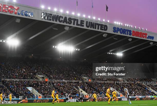 General view of the action during the Sky Bet Championship match between Newcastle United and Preston North End at St James' Park on April 24, 2017...
