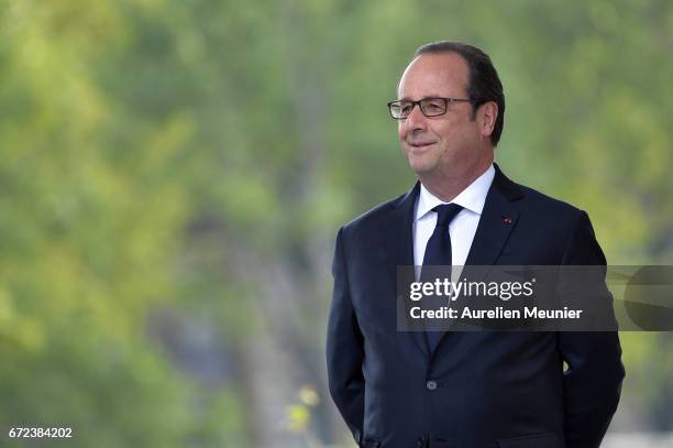 French President Francois Hollande attends the commemoration of the 102nd anniversary of The Armenian Genocide on April 24, 2017 in Paris, France....