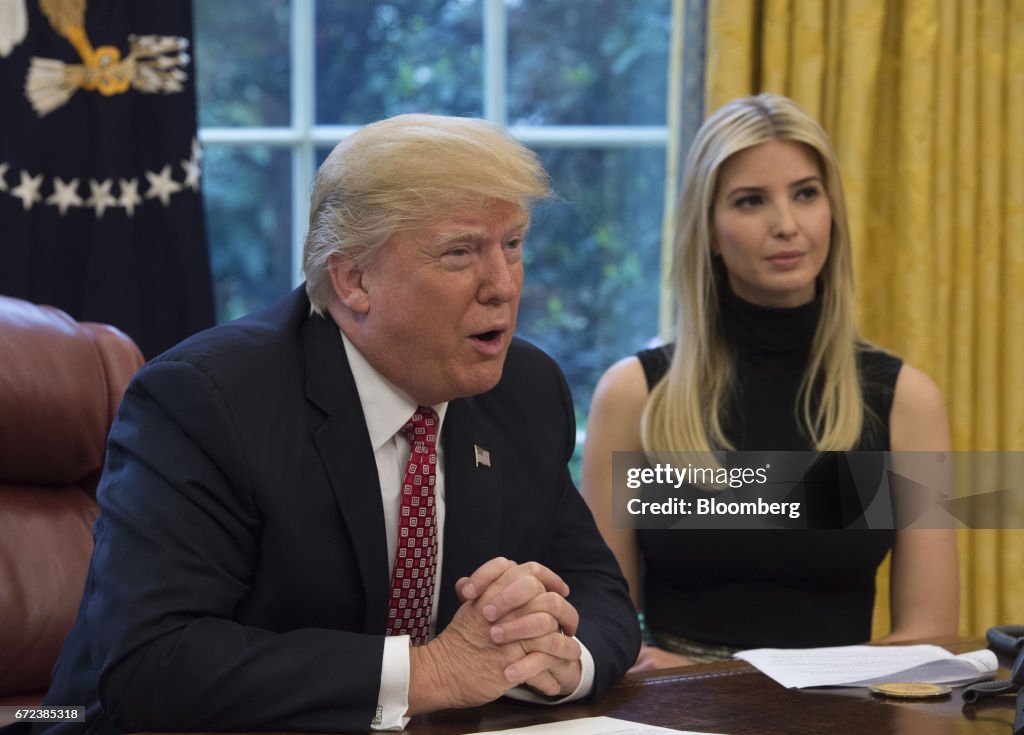 President Trump Holds Video Conference With NASA Astronauts Aboard The International Space Station