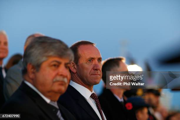 Labour Party leader Andrew Little during the Dawn Service at the Auckland War Memorial Museum on April 25, 2017 in Auckland, New Zealand. In 1916 the...
