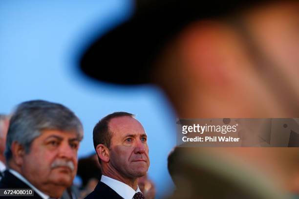 Labour Party leader Andrew Little during the Dawn Service at the Auckland War Memorial Museum on April 25, 2017 in Auckland, New Zealand. In 1916 the...
