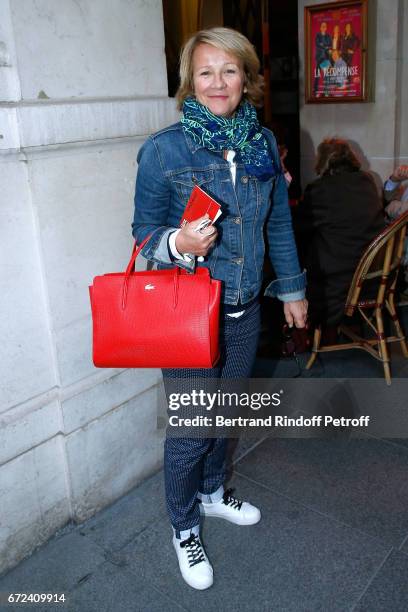 Ariane Massenet attends "La Recompense" Theater Play at Theatre Edouard VII on April 24, 2017 in Paris, France.