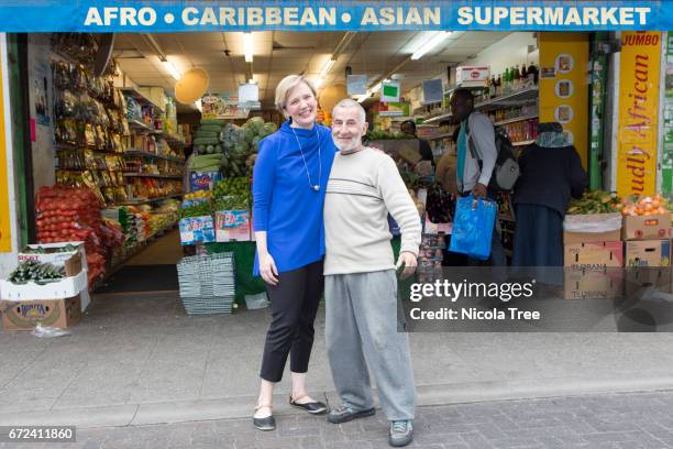 Stella Creasy, Labour MP for Walthamstow poses as she begins to campaign in her constituency for the General election on April 21, 2017 in...