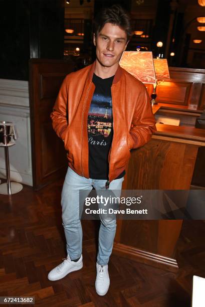 Oliver Cheshire attends a pre-opening dinner hosted by Ed Drewett at Malibu Kitchen, at The Ned, London on April 24, 2017 in London, England.