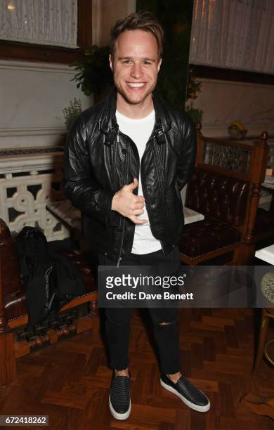 Olly Murs attends a pre-opening dinner hosted by Ed Drewett at Malibu Kitchen, at The Ned, London on April 24, 2017 in London, England.