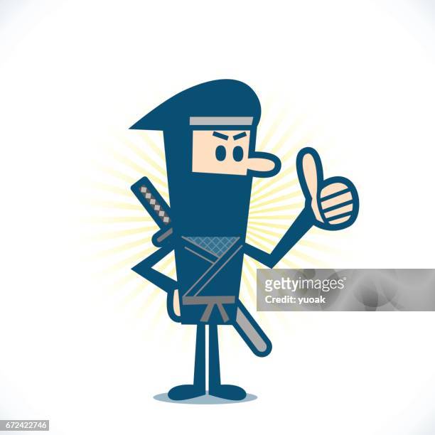 thumbs up ninja - ninja kid stock-grafiken, -clipart, -cartoons und -symbole