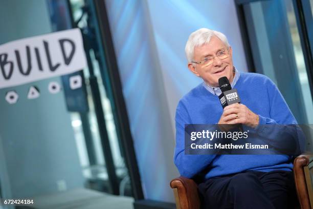 Personality Phil Donahue attends Build Presents Phil Donahue discussing his Makers Men Video at Build Studio on April 24, 2017 in New York City.