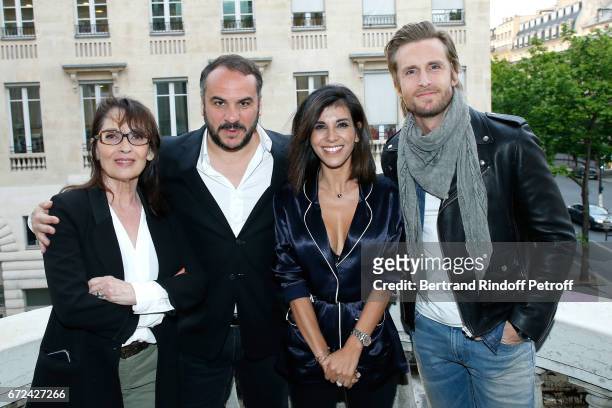 Chantal Lauby, Francois-Xavier Demaison, Director of the movie Reem Kherici and Philippe Lacheau attend the "Jour J" Paris movie Premiere on April...