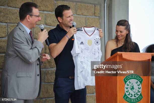 Christoph Huber, head of the Latin America team at Kindermissionswerk, Die Sternsinger, Oliver Bierhoff, team manager of the German national team and...
