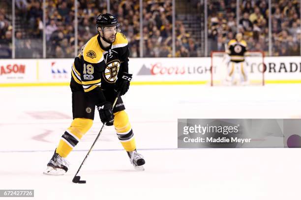 Drew Stafford of the Boston Bruins skates against the Ottawa Senators during the first period of Game Six of the Eastern Conference First Round...