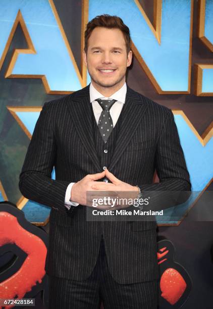 Chris Pratt attends the European Gala Screening of "Guardians of the Galaxy Vol. 2" at Eventim Apollo on April 24, 2017 in London, United Kingdom.