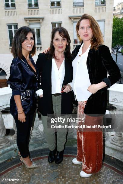 Director of the movie Reem Kherici, actresses of the movie Chantal Lauby and Julia Piaton attend the "Jour J" Paris movie Premiere on April 24, 2017...