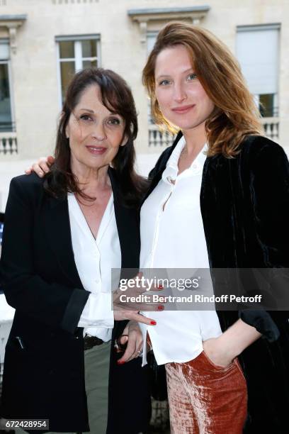 Actresses of the movie Chantal Lauby and Julia Piaton attend the "Jour J" Paris movie Premiere on April 24, 2017 in Paris, France.