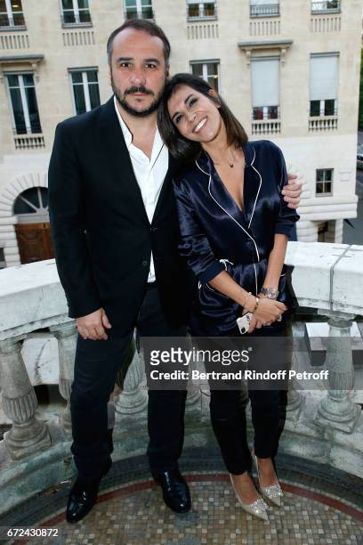 Actor of the movie Francois-Xavier Demaison and Director of the movie Reem Kherici attend the "Jour J" Paris movie Premiere on April 24, 2017 in...