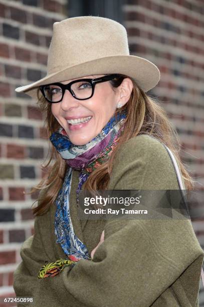 Actress Allison Janney enters the "The Late Show With Stephen Colbert" taping at the Ed Sullivan Theater on April 24, 2017 in New York City.