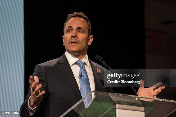 Matt Bevin, governor of Kentucky, speaks during the 2017 International Finance and Infrastructure Cooperation Forum in New York, U.S., on Monday,...
