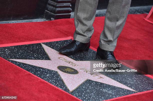 Actor Chris Pratt attends the ceremony honoring him with a star on the Hollywood Walk of Fame on April 21, 2017 in Hollywood, California.