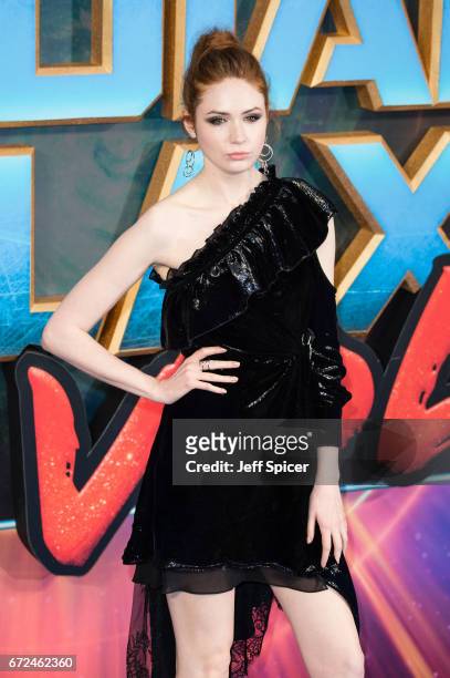 Karen Gillan attends the European Gala Screening of "Guardians of the Galaxy Vol. 2" at Eventim Apollo on April 24, 2017 in London, United Kingdom.
