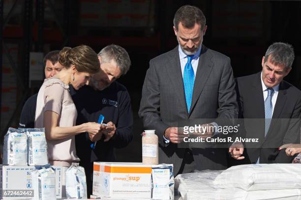 King Felipe VI of Spain and Queen Letizia of Spain visit to the headquarters of World Food Program of the Palmas de Gran Canaria and the Center for...