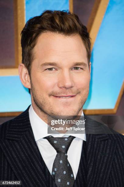 Chris Pratt attends the European Gala Screening of "Guardians of the Galaxy Vol. 2" at Eventim Apollo on April 24, 2017 in London, United Kingdom.