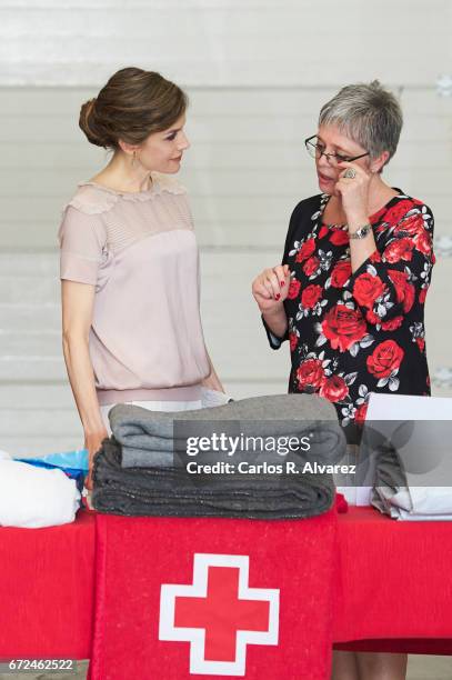 Queen Letizia of Spain visits the headquarters of World Food Program of the Palmas de Gran Canaria and the Center for Cooperation with Africa of the...