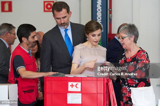 King Felipe VI of Spain and Queen Letizia of Spain visit the headquarters of World Food Program of the Palmas de Gran Canaria and the Center for...