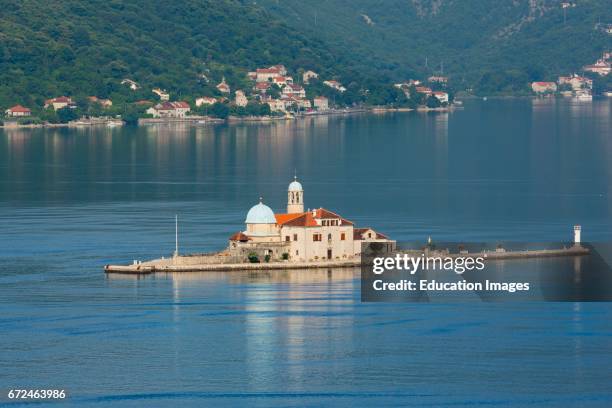 Perast, Montenegro, Bay of Kotor, The artificial island of Our Lady of the Rock.