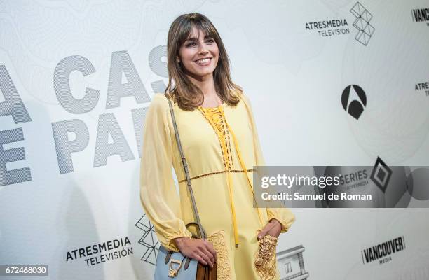 Irene Arcos attends 'La Casa de Papel' Madrid Premiere on April 24, 2017 in Madrid, Spain.