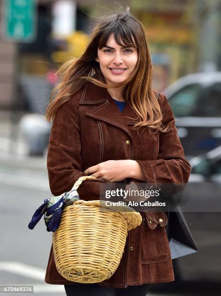 Alyssa Miller is seen in Soho on April 24, 2017 in New York City.