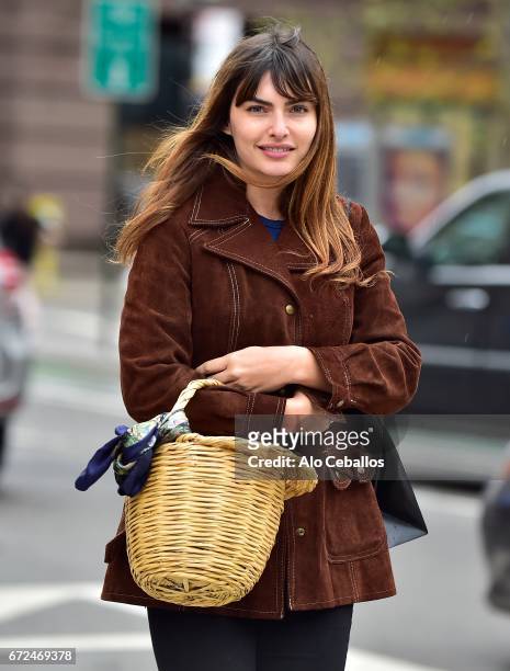Alyssa Miller is seen in Soho on April 24, 2017 in New York City.