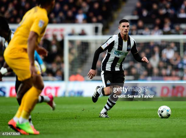 Ciaran Clark of Newcastle United runs with the ball during the Sky Bet Championship match between Newcastle United and Preston North End at St.James'...