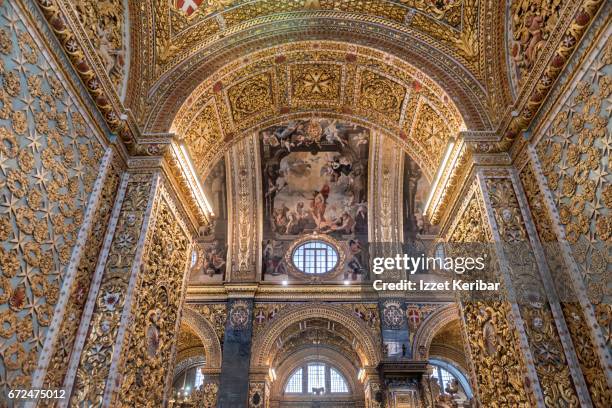 Golden interior an St John's Cathedral, Valletta, Malta
