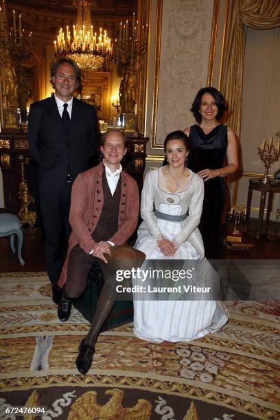 Writer Alain Teulie, Actor Guillaume Marquet, Actress Delphine Depardieu and Director Raphaelle Cambray attend "Le Dernier Baiser de Mozart" at...