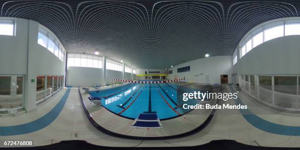 General view of the Arena Aquatics Centre during 2017 Loterias Caixa Swimming Open Championship - Day 3 at Brazilian Paralympic Training Center on...