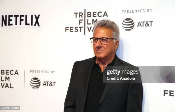 Dustin Hoffman attends Tribeca Talks: Noah Baumbach at BMCC Tribeca PAC in New York City, United States on April 24, 2017.