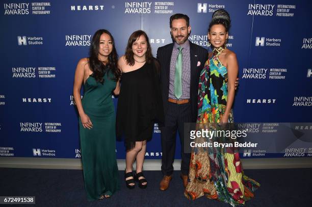 Michelle Woo of For Freedoms, Taylor Brock, Wyatt Gallery of For Freedoms, and Fashion Designer Anya Ayoung-Chee attend The International Center of...