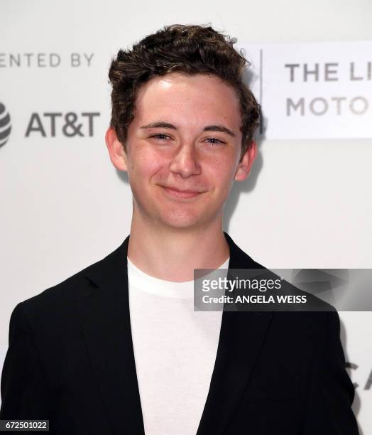 Seamus Davey-Fitzpatrick attends 'The Dinner' premiere at BMCC Tribeca PAC on April 24, 2017 in New York City. / AFP PHOTO / ANGELA WEISS