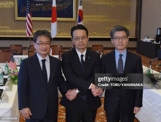 Joseph Yun, US special representative for North Korea policy, Kenji Kanasugi, director general of the Japanese Foreign Ministry's Asian and Oceanian...