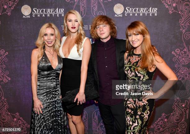 Kimberly Campbell, Ashley Campbell, John Stacy Keach, and Jane Seymour attend Best Cellars Wine Dinner hosted by T.J. Martell Foundation on April 24,...