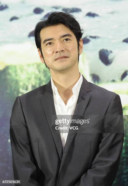 Actor Takeshi Kaneshiro attends the press conference of film "This is not What I Expected" on April 24, 2017 in Shanghai, China.