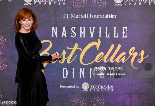 Singer-songwriter Reba McEntire attends Best Cellars Wine Dinner hosted by T.J. Martell Foundation on April 24, 2017 in Nashville, Tennessee.