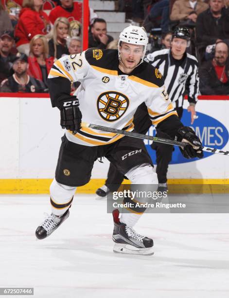 Sean Kuraly of the Boston Bruins skates against the Ottawa Senators in Game Five of the Eastern Conference First Round during the 2017 NHL Stanley...