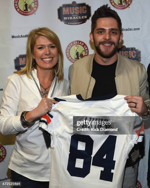 Stacy Brown - Co-Founder of Chicken Salad Chick Foundation and Thomas Rhett attend Music And Miracles Superfest benefitting Chicken Salas Chick...