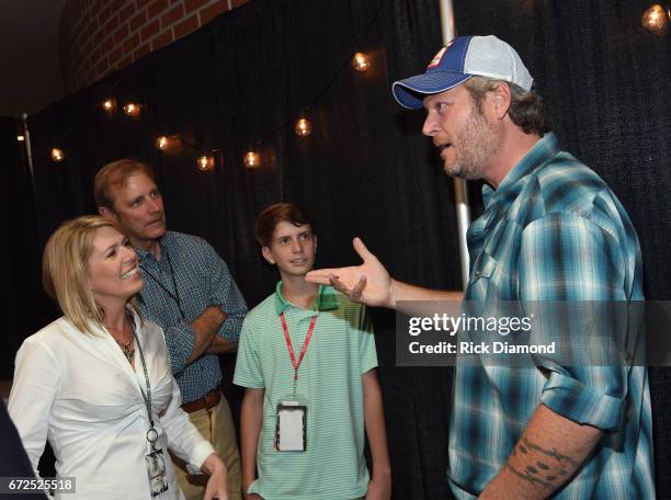 Stacy Brown - Co-Founder of Chicken Salad Chick Foundation and Blake Shelton attend Music And Miracles Superfest benefitting Chicken Salas Chick...